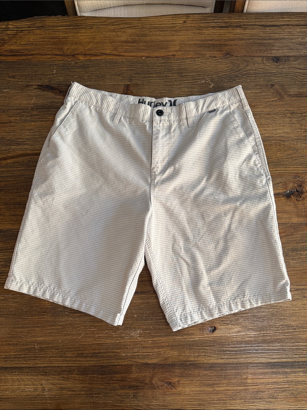 Hurley Men’s Beige Flat Front Shorts, Dri Fit